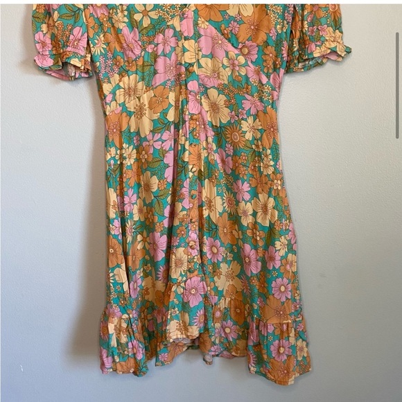 Petal + Pup Jeffree Retro Floral Boho Ruffle Mini Sun Dress (size 2) - Picture 6 of 7